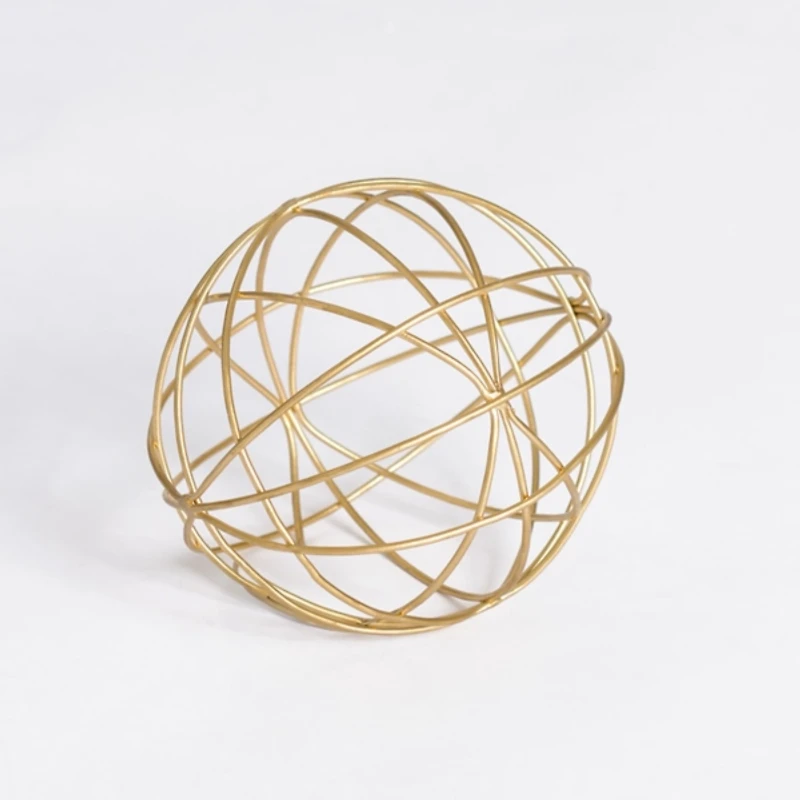 Gold Metal Wire Orb, 5 in.