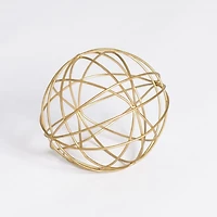 Gold Metal Wire Orb, 5 in.