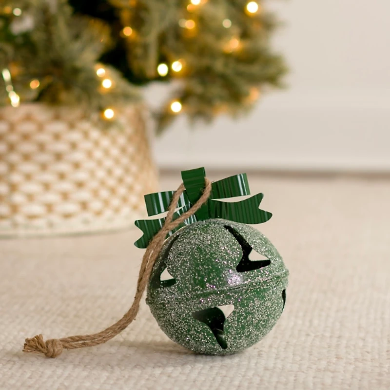 Glitter Metal Bell Ornament