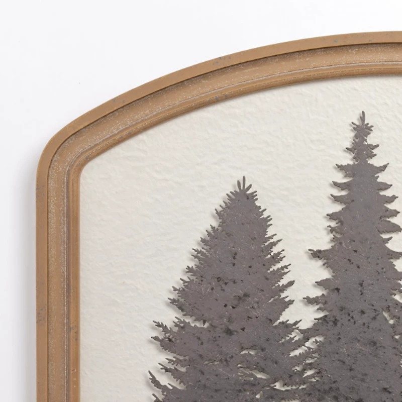 Metal Tree Scene Framed Wall Plaque