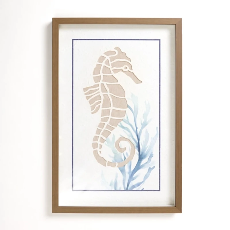 Seahorse Shadowbox Wall Plaque