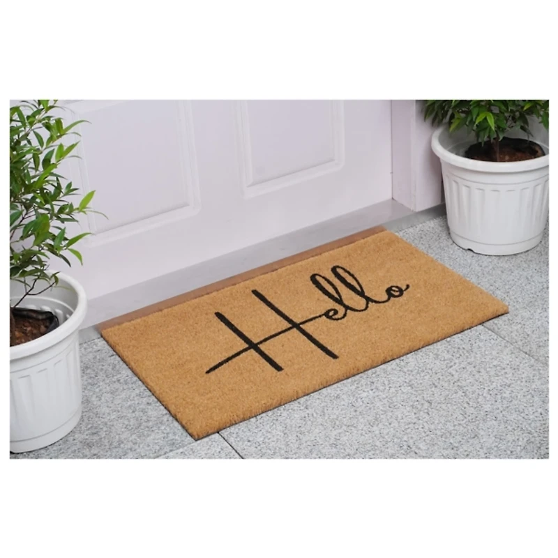 Simple Hello Script Doormat, 36x24