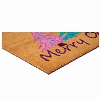 Pink Merry Christmas Trees Doormat