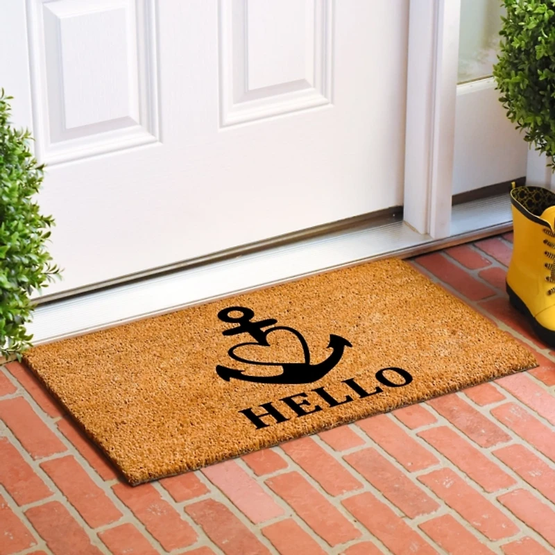 Hello Heart Anchor Doormat