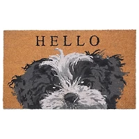 Black and White Shih Tzu Hello Doormat