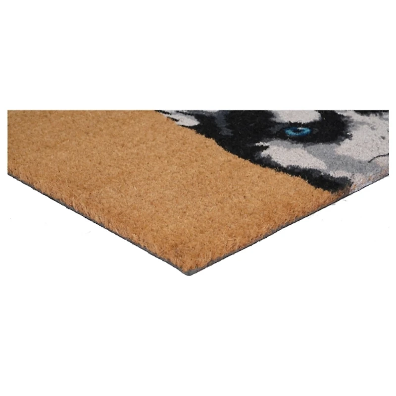 Black Siberian Husky Doormat