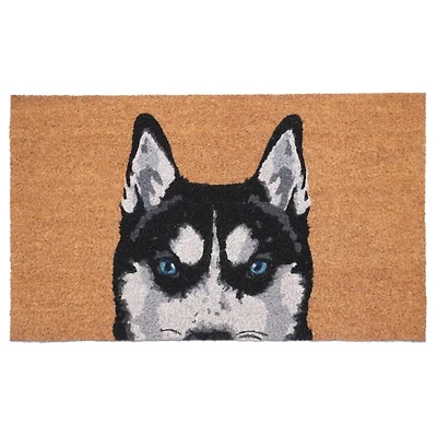 Black Siberian Husky Doormat