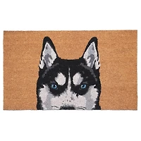Black Siberian Husky Doormat