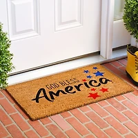 God Bless America Stars Doormat