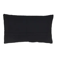 Black and Cream Woven Pattern Lumbar Pillow