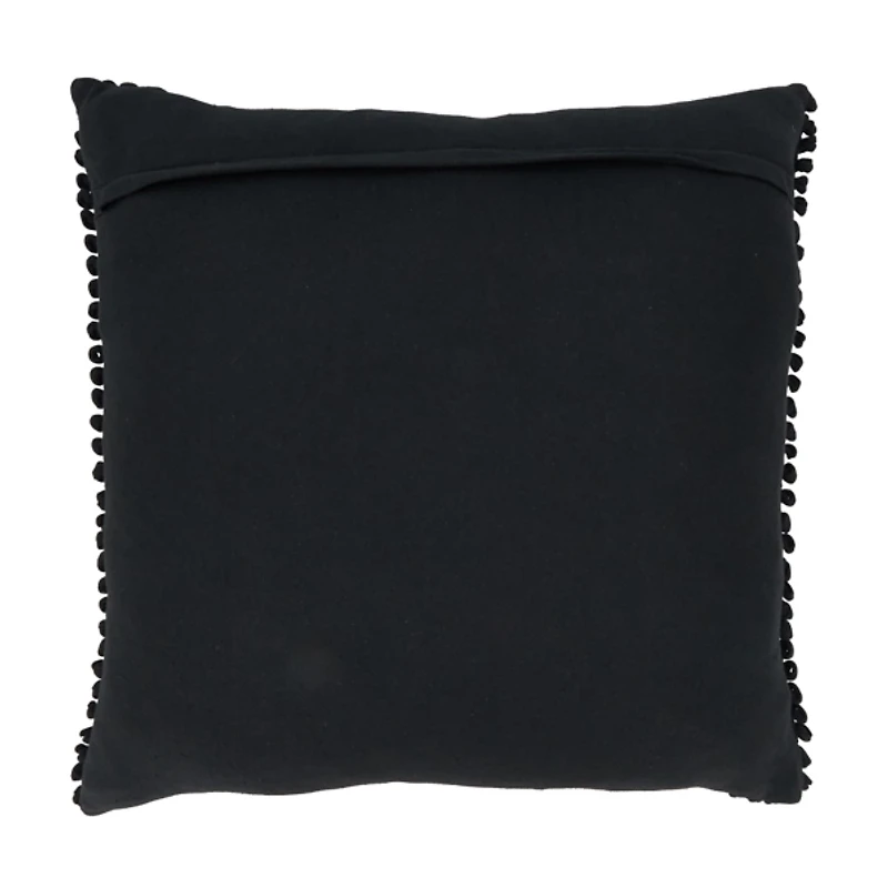 Black Textured Woven Diamond Throw Pillow