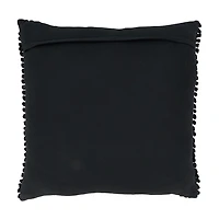 Black Textured Woven Diamond Throw Pillow