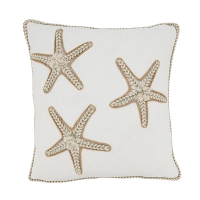 Starfish Serenity Embroidered Throw Pillow