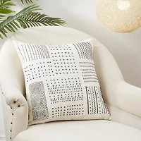 Ivory Aztec Treasures Throw Pillow