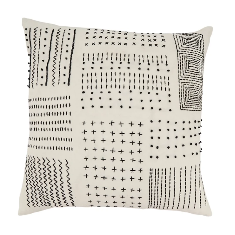 Ivory Aztec Treasures Throw Pillow