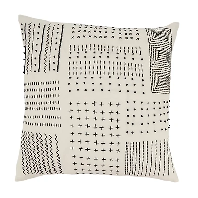 Ivory Aztec Treasures Throw Pillow