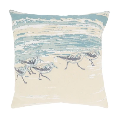 Seaside Sand Pipers Throw Pillow
