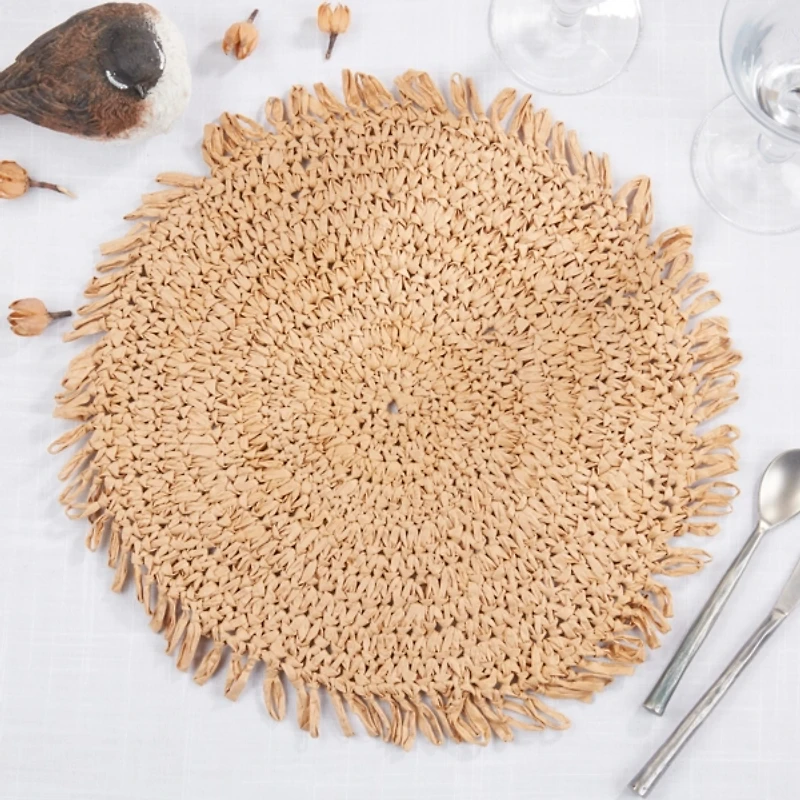 Natural Rustic Raffia Placemats, Set of 4