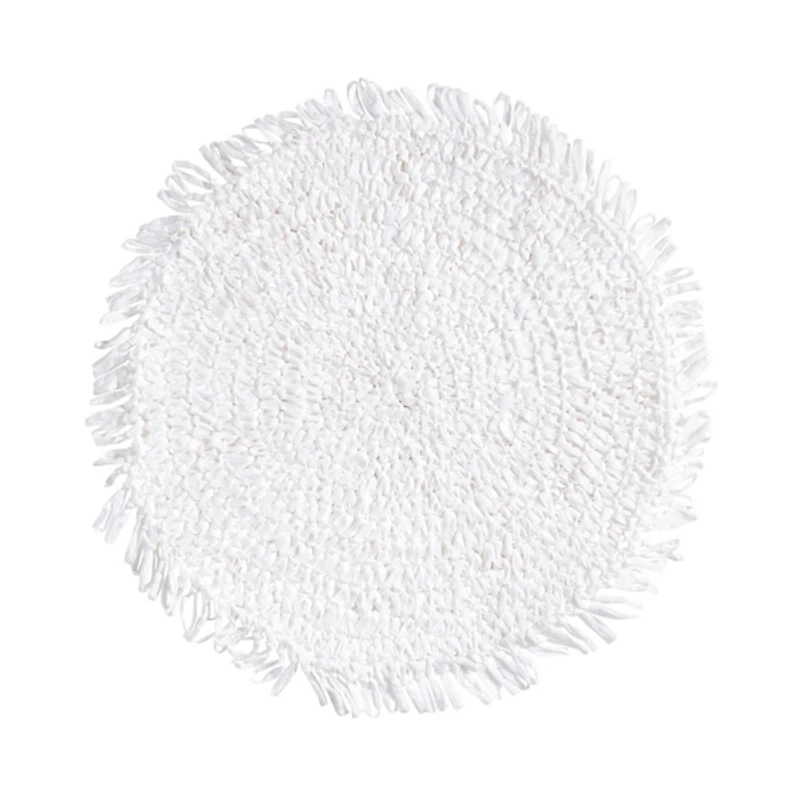 White Rustic Raffia Placemats, Set of 4