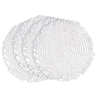 White Rustic Raffia Placemats, Set of 4