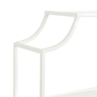 White Metal Scalloped 3-Tier Glass Wall Shelf