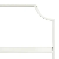 White Metal Scalloped 3-Tier Glass Wall Shelf