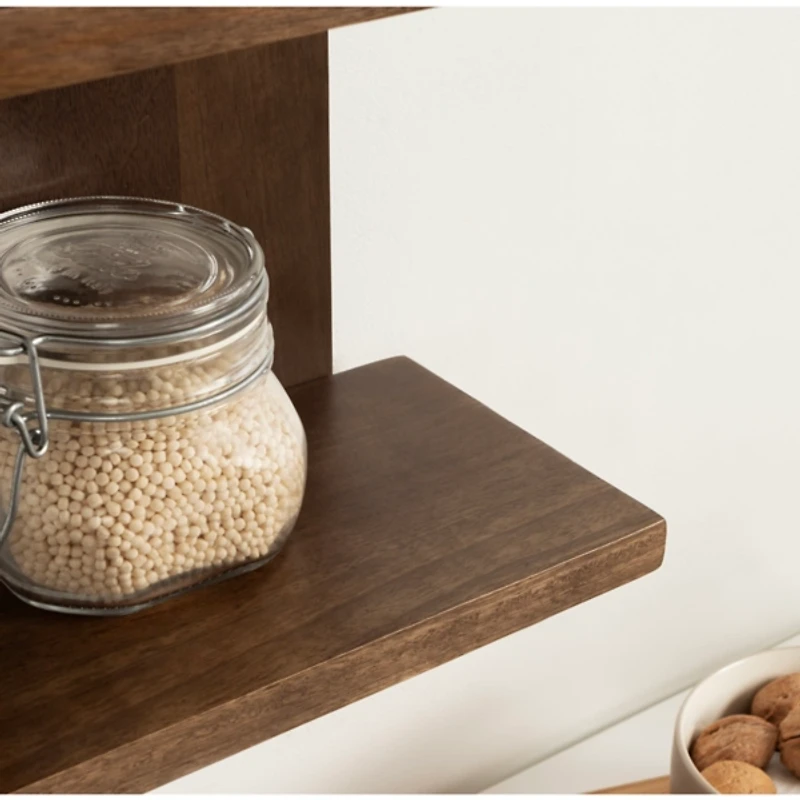 Brown Wood Board Tiered Wall Shelf