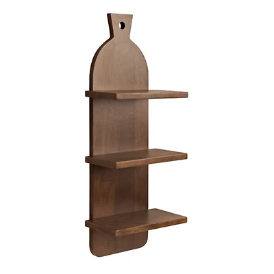 Brown Wood Board Tiered Wall Shelf