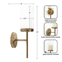 Gold Metal Modern Torch Wall Sconce