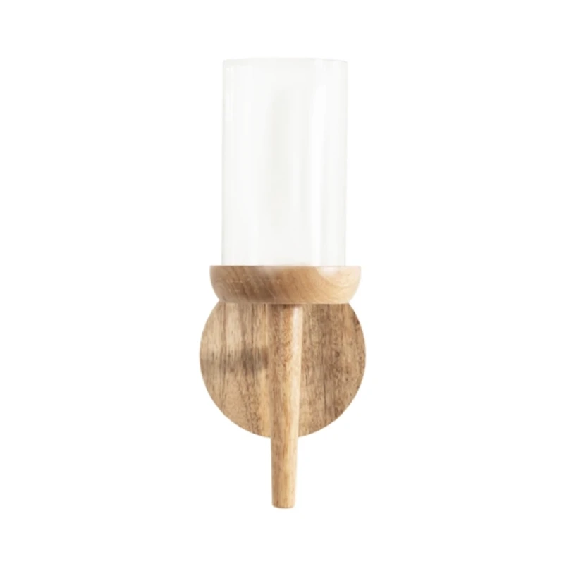 Natural Wood Torch Sconce