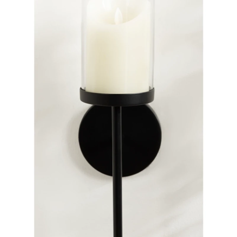 Black Metal Modern Torch Wall Sconce