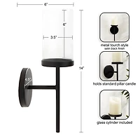 Black Metal Modern Torch Wall Sconce
