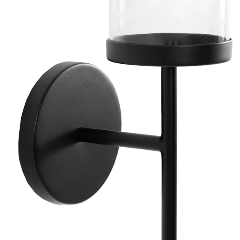 Black Metal Modern Torch Wall Sconce