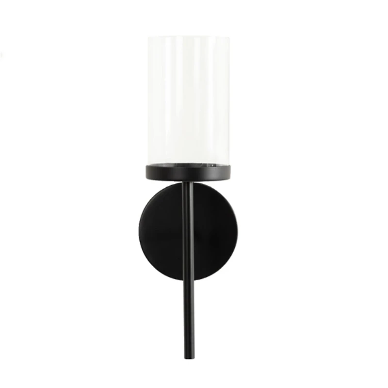 Black Metal Modern Torch Wall Sconce