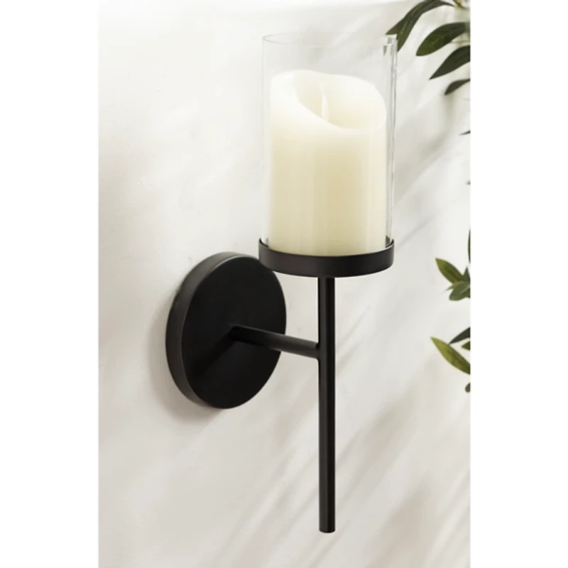 Black Metal Modern Torch Wall Sconce
