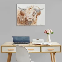 Windswept Highland Bull Canvas Art Print