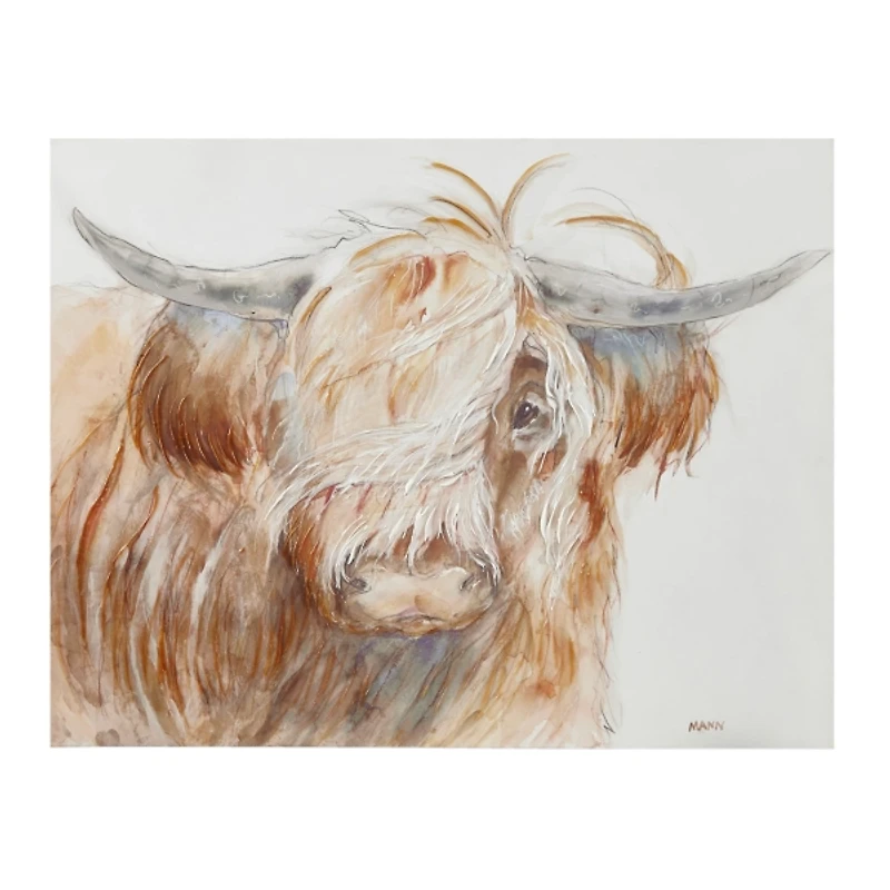 Windswept Highland Bull Canvas Art Print