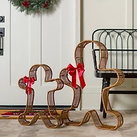 Rattan Gingerbread Men Outdoor Statues, Set of 2