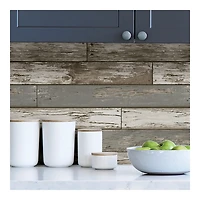 Gray Reclaimed Wood Peel & Stick Wallpaper