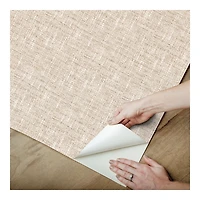 Tan Textured Poplin Peel & Stick Wallpaper
