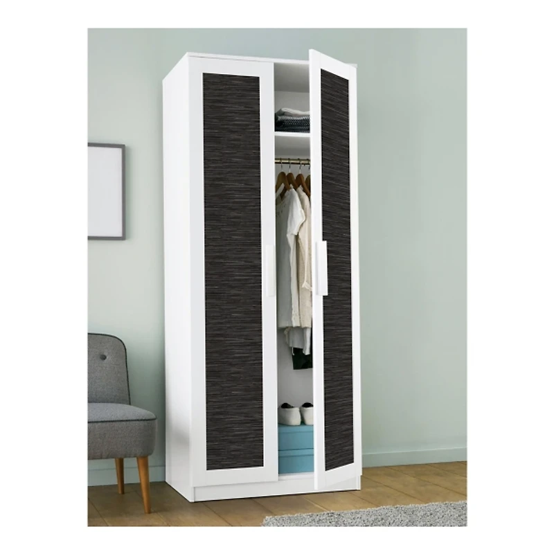 Black Textured Grassweave Peel & Stick Wallpaper