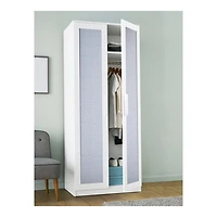 Blue Textured Faux Fabric Peel & Stick Wallpaper