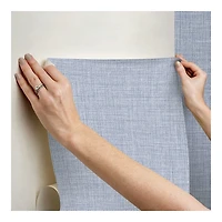 Blue Textured Faux Fabric Peel & Stick Wallpaper