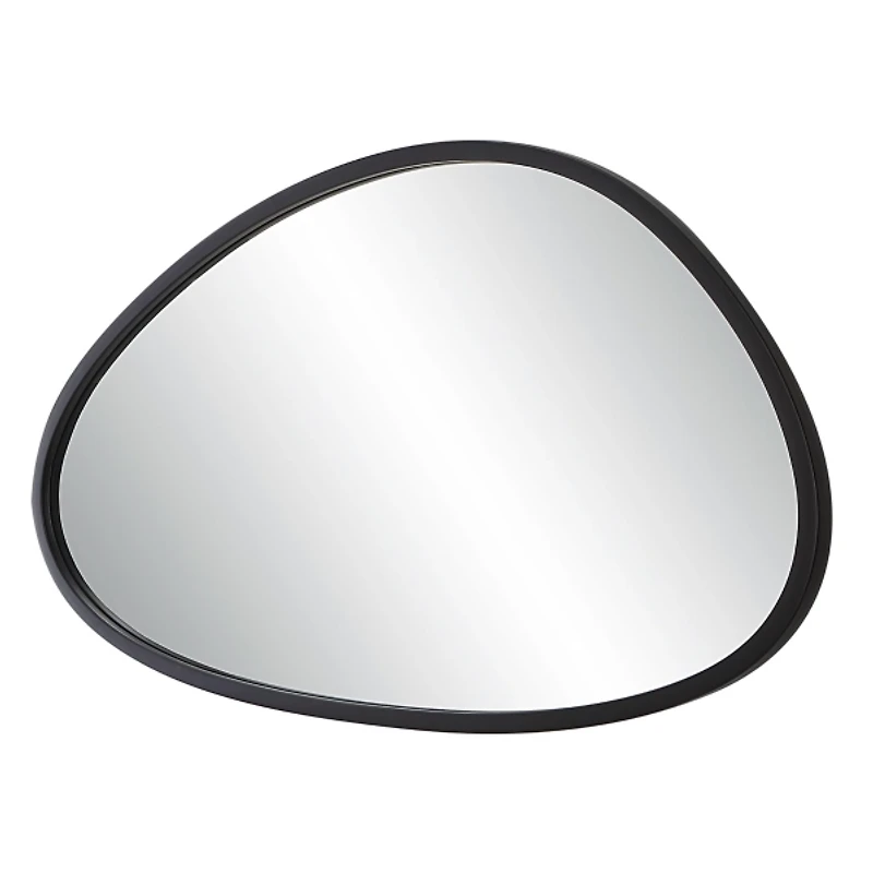 Matte Black Modern Asymmetrical Wall Mirror