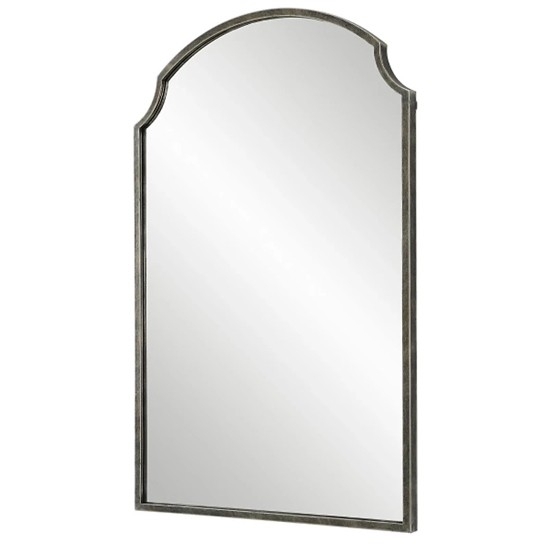 Dark Bronze Arched Scallop Edge Wall Mirror
