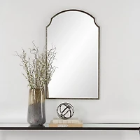 Dark Bronze Arched Scallop Edge Wall Mirror
