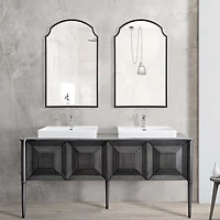 Black Arched Scallop Edge Wall Mirror