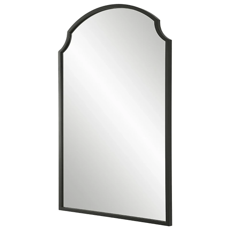 Black Arched Scallop Edge Wall Mirror