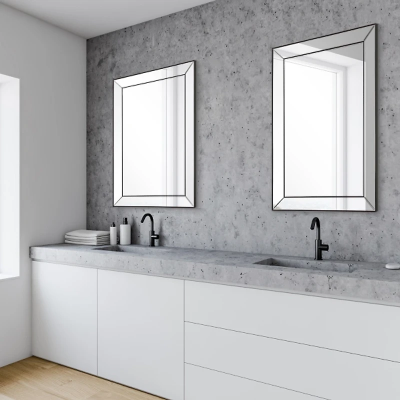 Dark Bronze Bevel Rectangle Wall Mirror