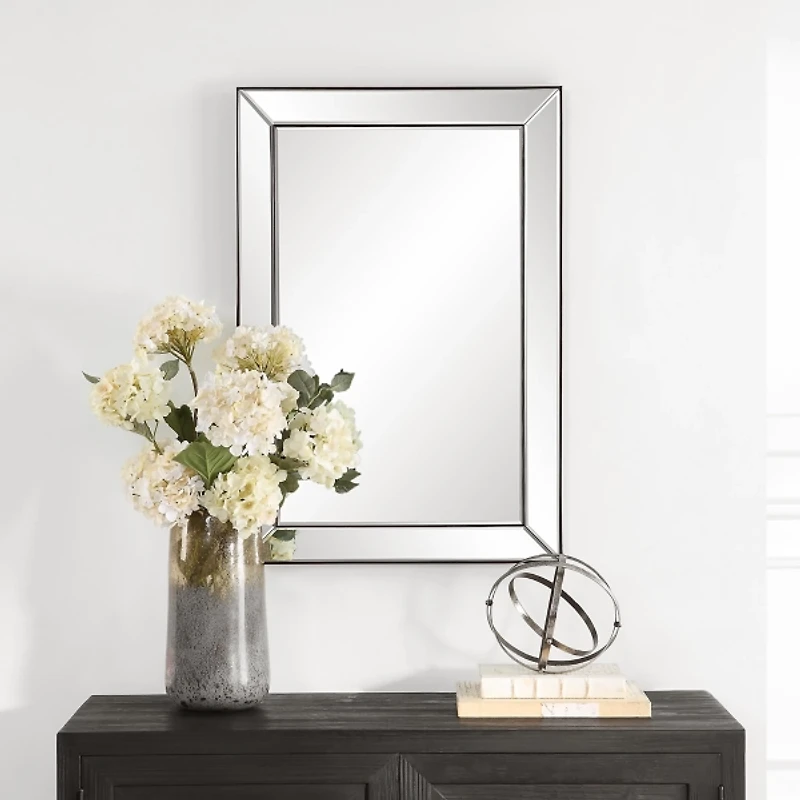 Dark Bronze Bevel Rectangle Wall Mirror